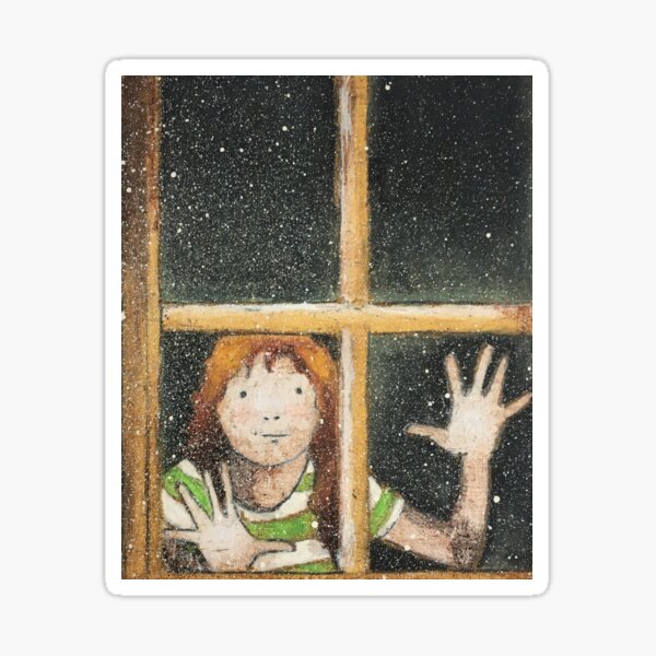 Girl at window Sticker