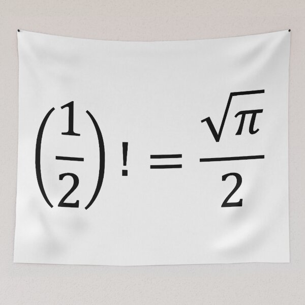 Item preview, factorial of one half, calculus and math designed and sold by NoetherSym.