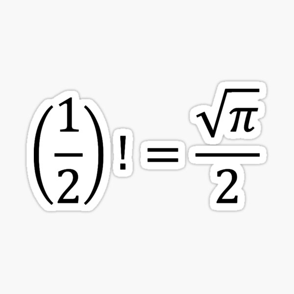 factorial of one half dark version Sticker
