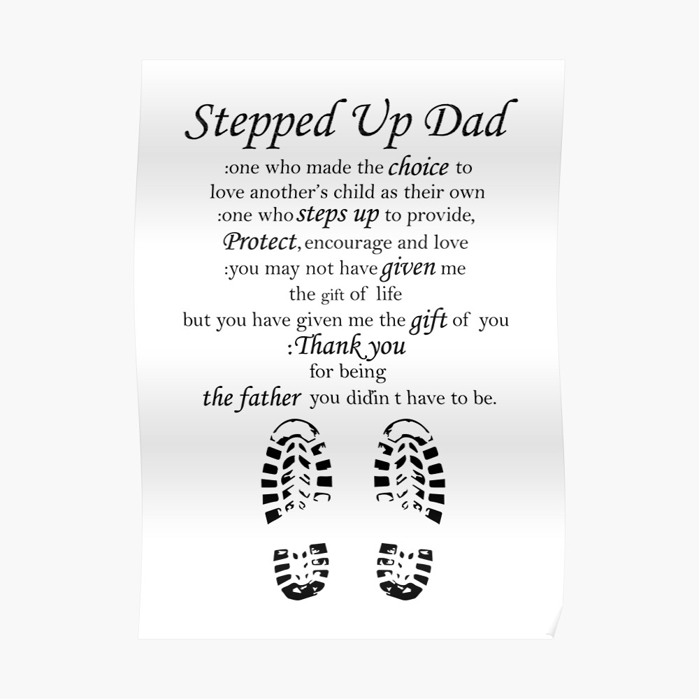 stepped up dad gifts, stepped up dad quotes,bonus dad thanks for ...