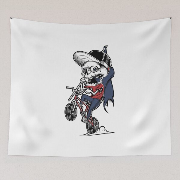 Item preview, Skull Riding BMX Bike Skeleton Bicycle Mountain Biker designed and sold by grinta2021.