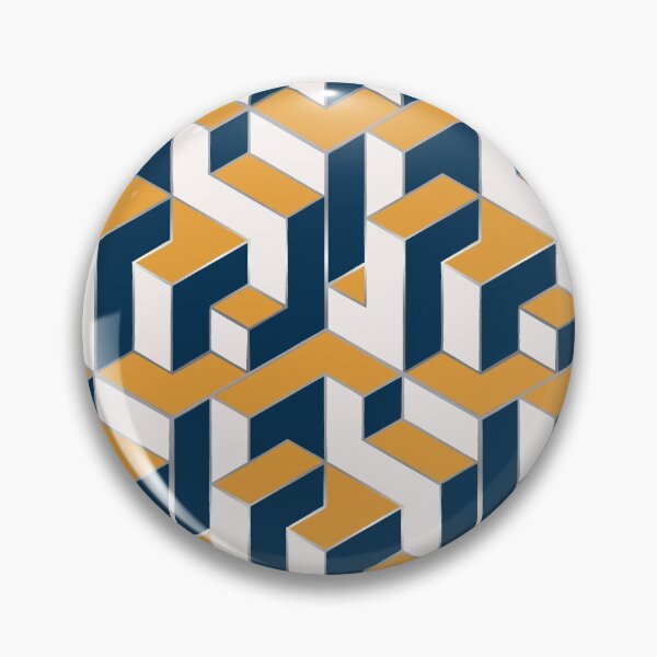 Artikelvorschau, Cubic Pattern Navy n Senf entworfen und verkauft von Bluematerials.