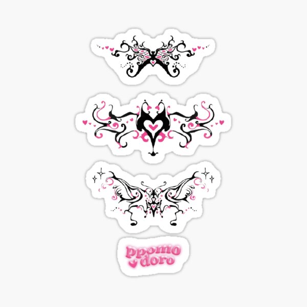 BLACK & PINK BUTTERFLIES STICKER PACK! Sticker