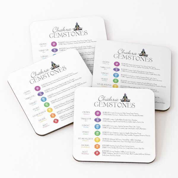 Item preview, Chakra Gemstones Poster - White 58 designed and sold by serenaking.