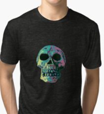 Totenschädel bunt Tri-blend T-Shirt