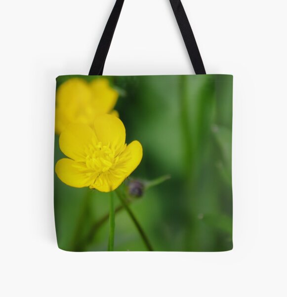 A Buttercup - Yellow Flower Macro Photo All Over Print Tote Bag