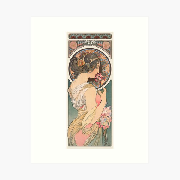 Aperçu de l'œuvre Primevère (1899) d'Alphonse Mucha créée et vendue par Antiquated Art.