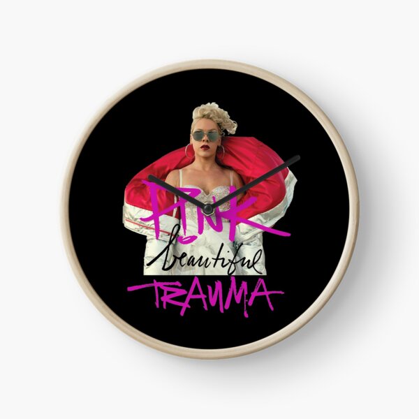 Pink Beautiful Trauma Clock
