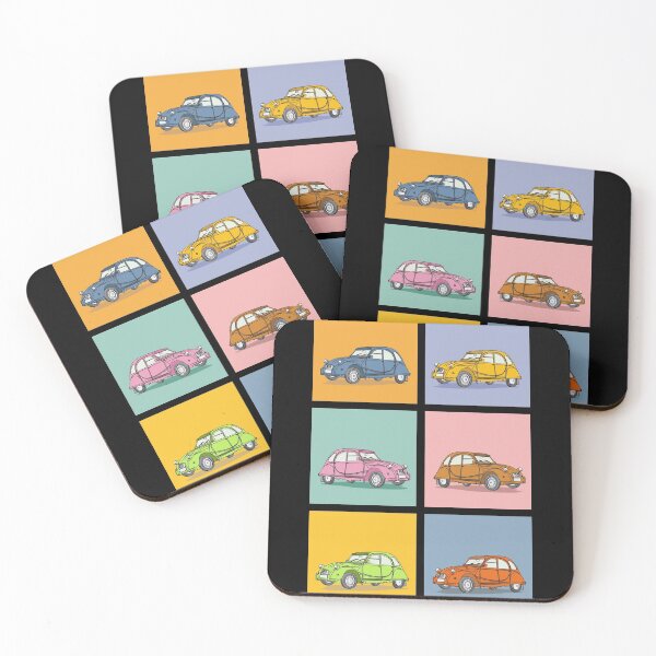 Item preview, Retro 6 x 2CV Döschwo illustration designed and sold by 2CV-Oldtimers.
