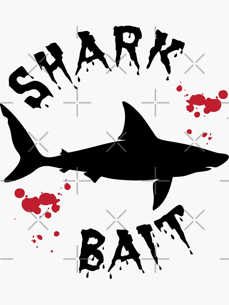 Shark Bait Great White Shark Blood Splatter Sticker for Sale by