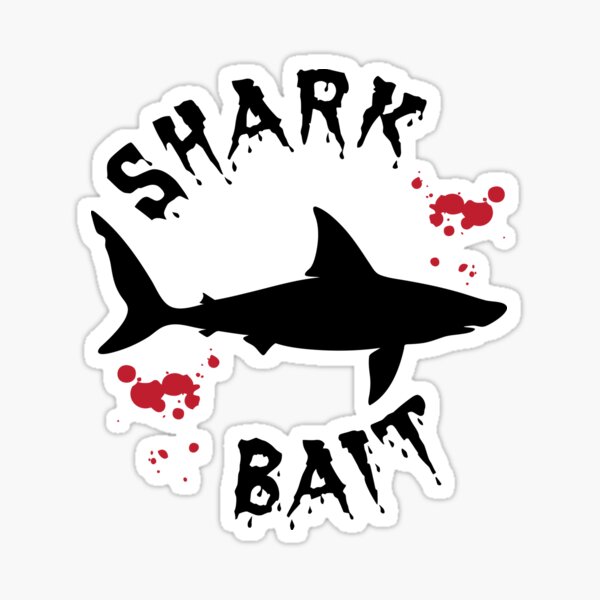 Shark Bait Great White Shark Attack Blood Splatter Sticker