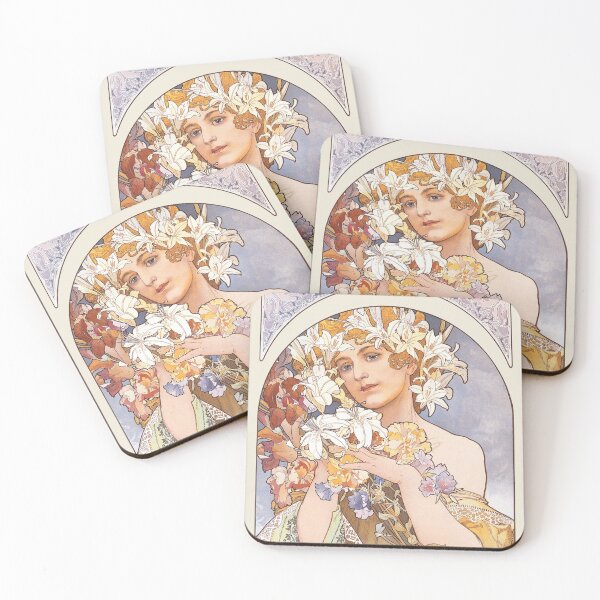 Item preview, Flower (1897) by Alphonse Mucha designed and sold by Antiquated Art.