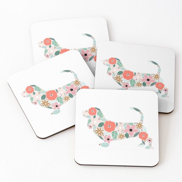 Item preview, Basset Hound Floral Silhouette designed and sold by Nicolestes.