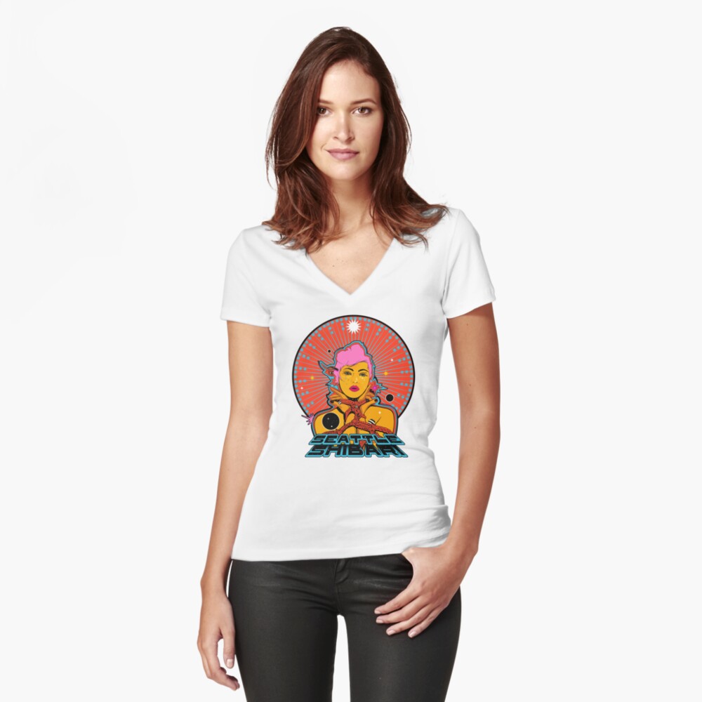 Item preview, Fitted V-Neck T-Shirt designed and sold by SeattleShibari.