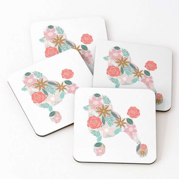 Artikelvorschau, Pudel Blumen Silhouette entworfen und verkauft von Nicolestes.