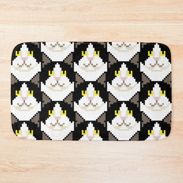 Item preview, Black and white cat pixel design. designed and sold by CIMANN.