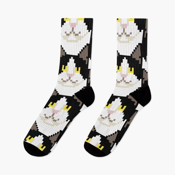 Item preview, Black and white cat pixel design. designed and sold by CIMANN.