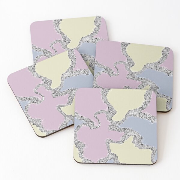 Item preview, Cheerful, colorful design pattern in dusty rose, blue, and yellow, urban style designed and sold by Susanna Schorr.