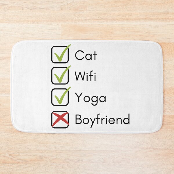 Item preview, Check List: Cat, Wifi, Yoga, Boyfriend  designed and sold by Cosmowear.