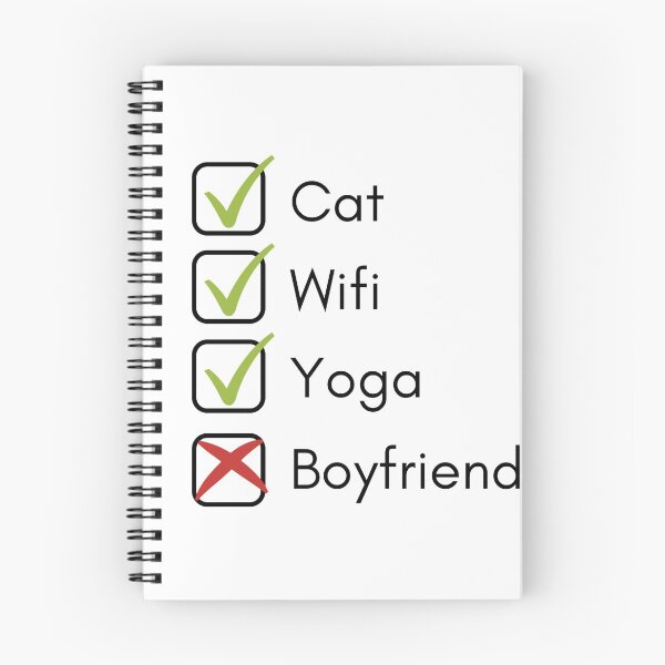 Item preview, Check List: Cat, Wifi, Yoga, Boyfriend  designed and sold by Cosmowear.
