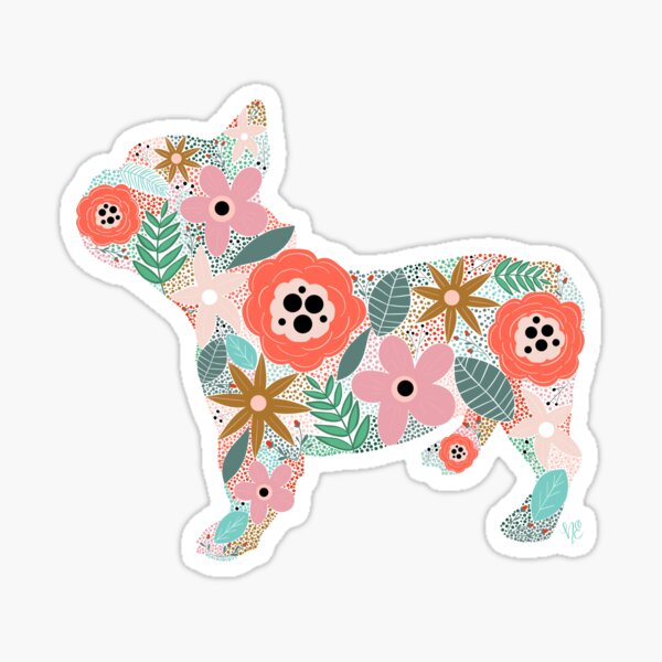 Artikel-Vorschau von Französische Bulldogge Blumensilhouette, designt und verkauft von Nicolestes.