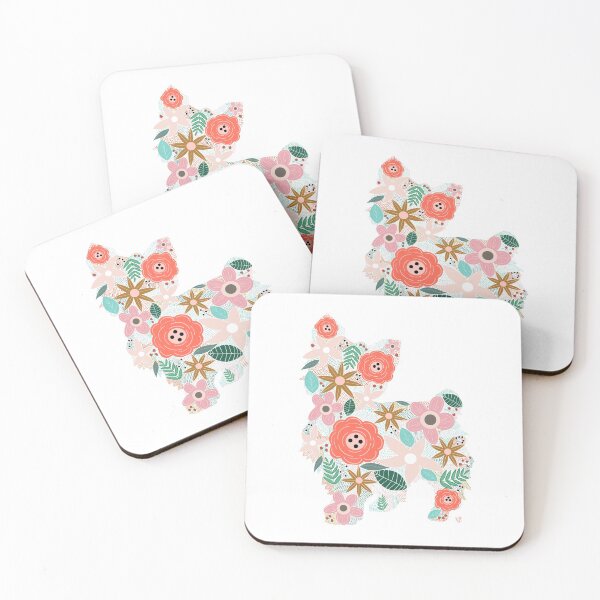 Item preview, Yorkie Floral Silhouette designed and sold by Nicolestes.