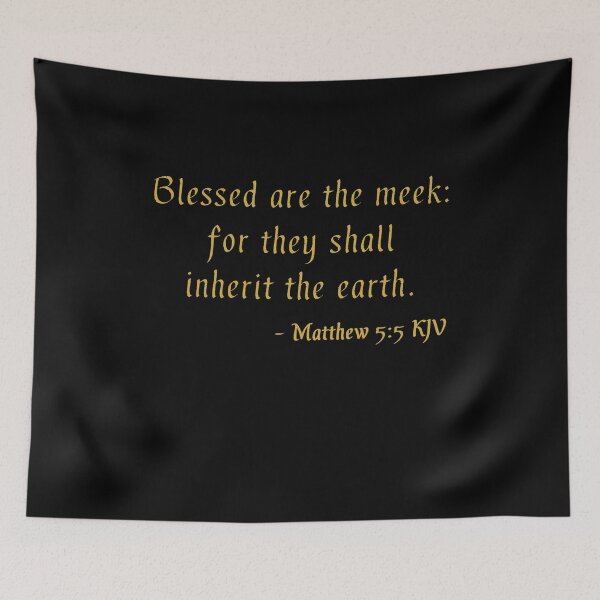 Item preview, Matthew 5:5 KJV Gothic Gold Print designed and sold by VerShirts.