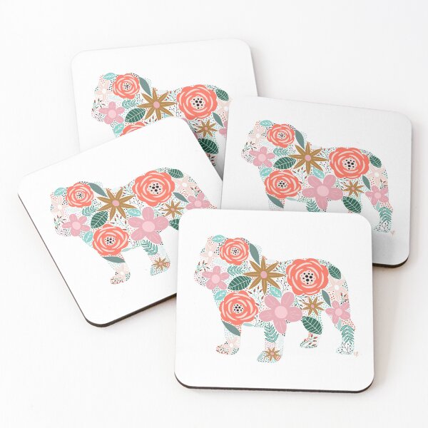 Item preview, English Bulldog Floral Silhouette designed and sold by Nicolestes.