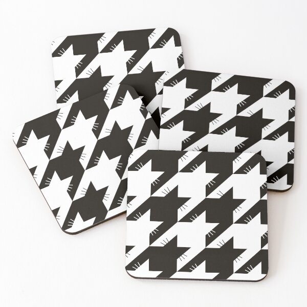 Item preview, Catstooth Cat Houndstooth Black and white Large designed and sold by Feeling Artsy.