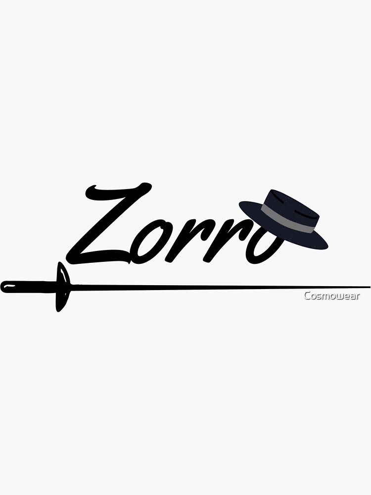 "Zorro classic TShirt" Sticker for Sale by Cosmowear Redbubble