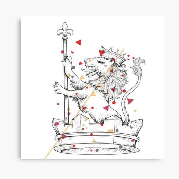 Crown King Lion Desing Canvas Print