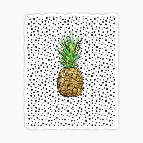GOLDEN PINEAPPLE PATTERN ILLUSTRATION Sticker