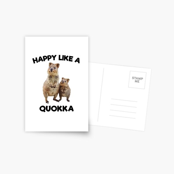 Carte postale for Sale avec l'œuvre « Quokka avec bébé mignon ours en peluche  australien » de l'artiste Animalzilla
