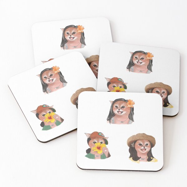 Item preview, Hawaiian Cat Lady Sticker Pack | Masked Cat  designed and sold by SodaPUNCH.