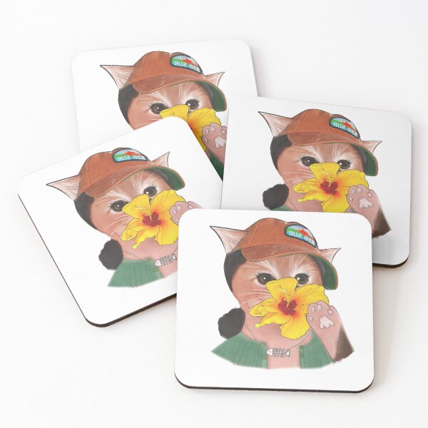 Item preview, Hawaii Hibiscus CatLady | Masked Cat  designed and sold by SodaPUNCH.