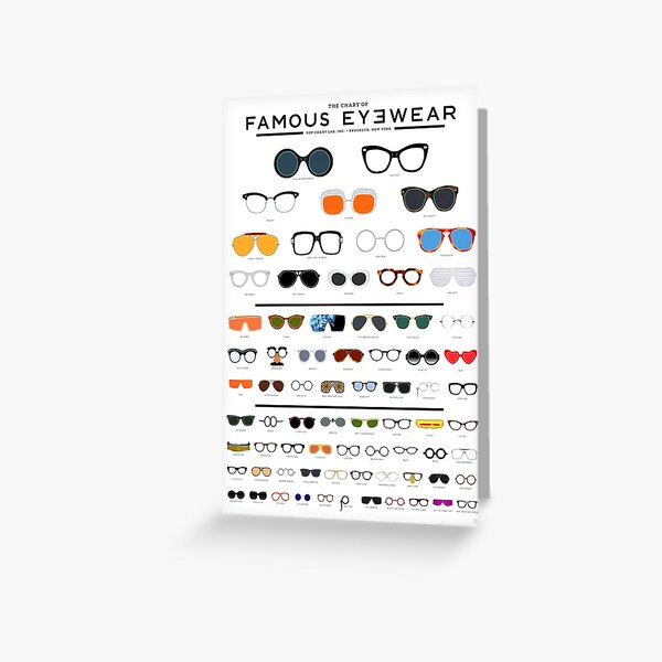 The Chart of Famous Eyewear Greeting Card
