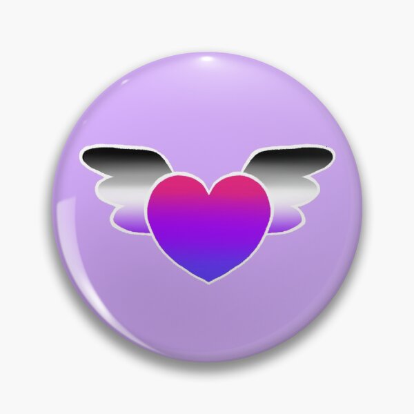 Item preview, Biromantic Heart with Asexual Wings designed and sold by castnoshadow.