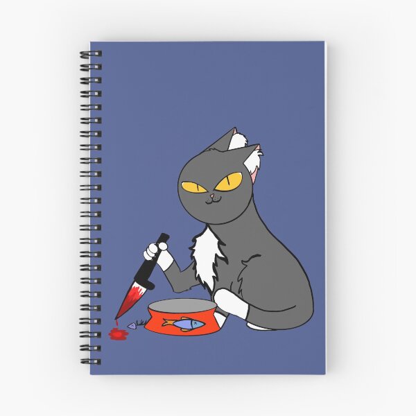 Item preview, Feed me, or else! Angry cat with knife  designed and sold by fluffyfriends.