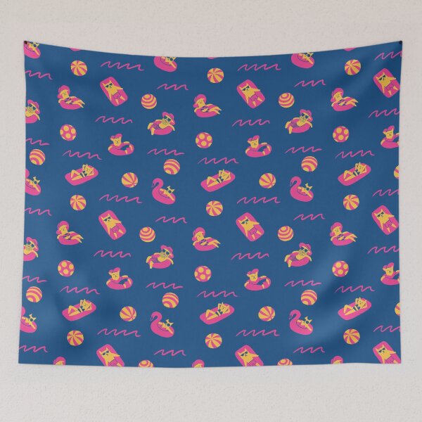 Item preview, Pool Party Cats Blue designed and sold by SamHoweMeow.