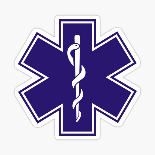 STAR OF LIFE  6" AMBULANCE EMS EMT PARAMEDIC REFLECTIVE DECALS STICKERS LOT OF 2