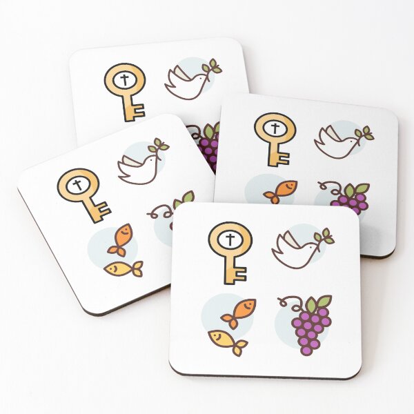 Item preview, Christian bible symbol key, dove, fish, grapes designed and sold by missionbear.