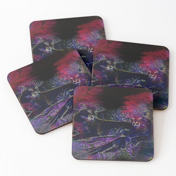 Item preview, Glowing Neon Lions Abstract designed and sold by McGee-Artistry.