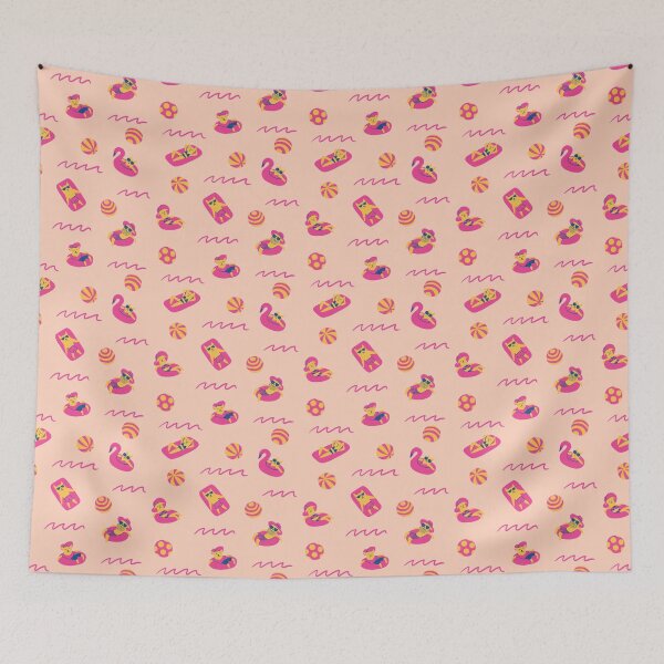 Item preview, Pool Party Cats Pink designed and sold by SamHoweMeow.