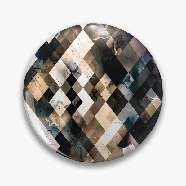 Item preview, geometric pixel square pattern abstract art background in brown blue designed and sold by Mrvell.
