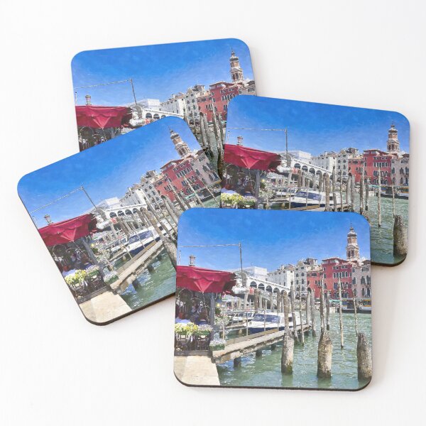 Item preview, Rialto Bridge Restaurant and Grand Canal Watercolour designed and sold by RW-Photography.