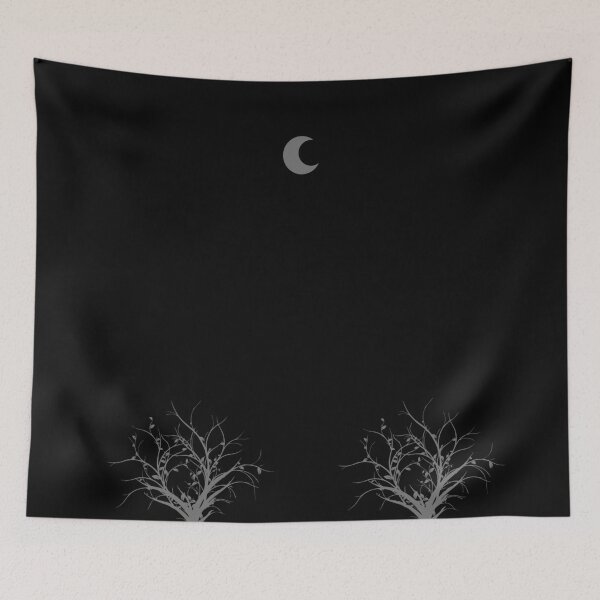 Item preview, Scary Night/Gray Crescent Moon and Trees at Dead of Night designed and sold by ShaunSandhu.