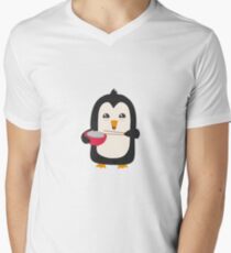 Penguin with rice Men's V-Neck T-Shirt