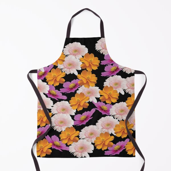Item preview, Floral Collage - Pink and Orange Chrysanthemum flowers on Black designed and sold by Yolanda Designs.
