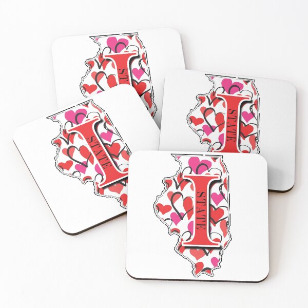 Item preview, Illinois State Hearts Outline designed and sold by wawink.