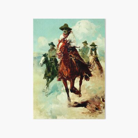 Dusty Western Watercolor “Posse - The Chase” Art Board Print for Sale by  PatricianneK